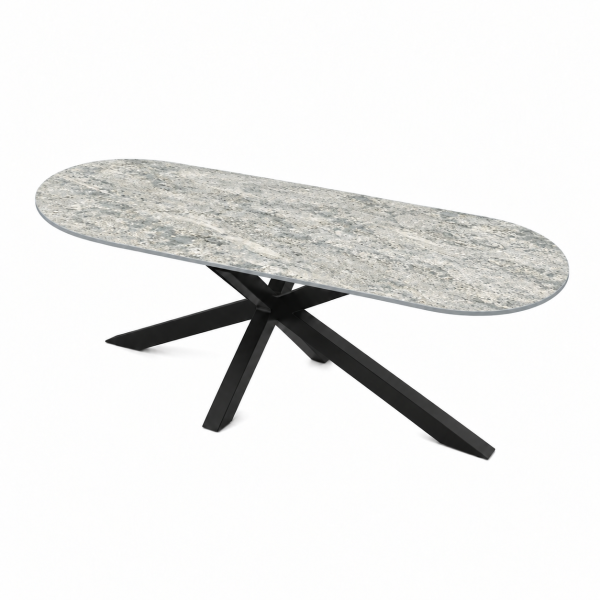 Eettafel Blue Granite Spin Halve Cirkel