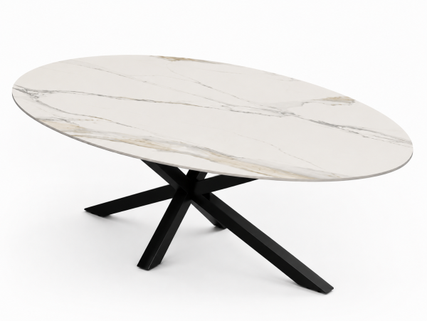 Eettafel Calacatta Gold Spin Ovaal