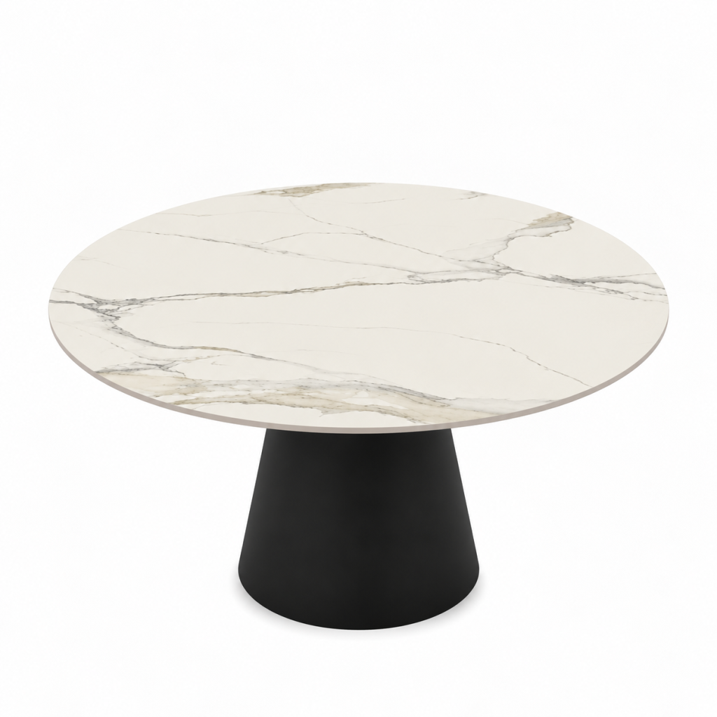 Eettafel Calacatta Gold Conisch Rond