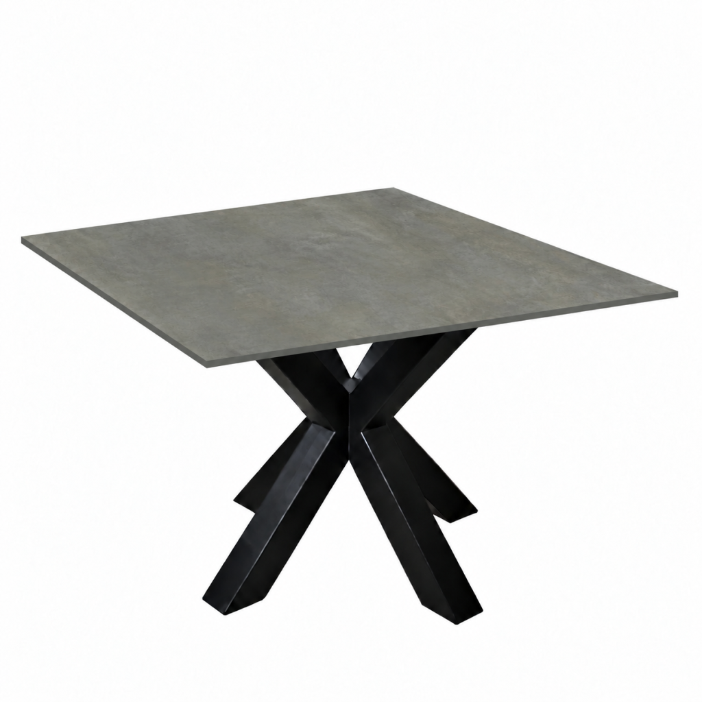 Eettafel Cement Dark Gray Matrix Vierkant