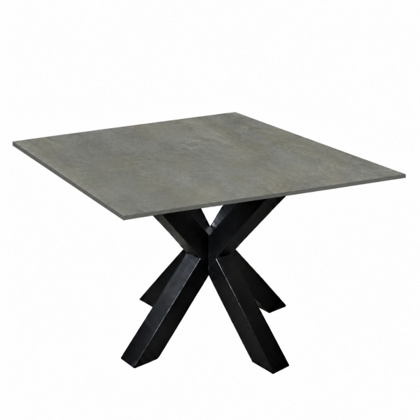 Eettafel Cement Dark Gray Matrix Vierkant