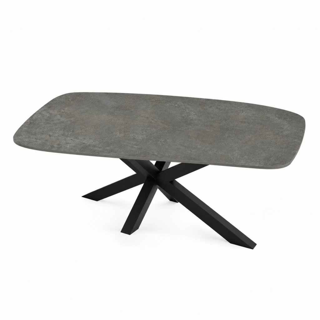 Eettafel Cement Dark Gray Spin Deens Ovaal