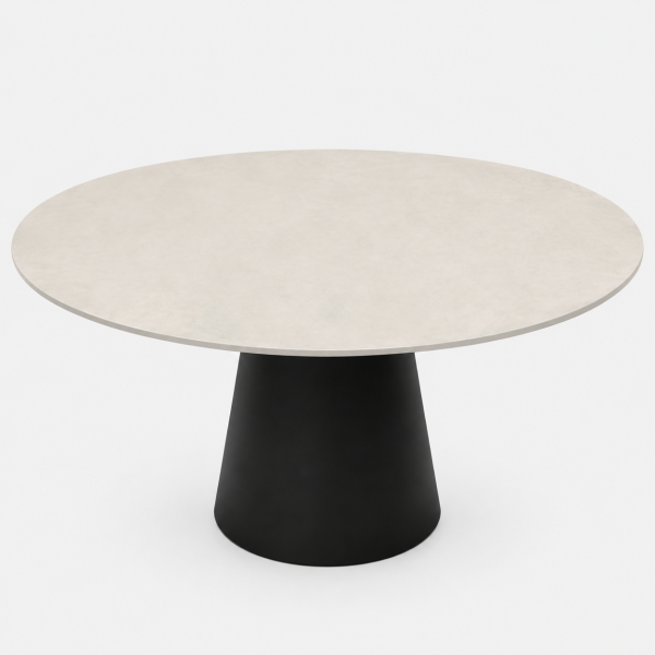 Eettafel Cement Ivory Conisch Rond - Afbeelding 2