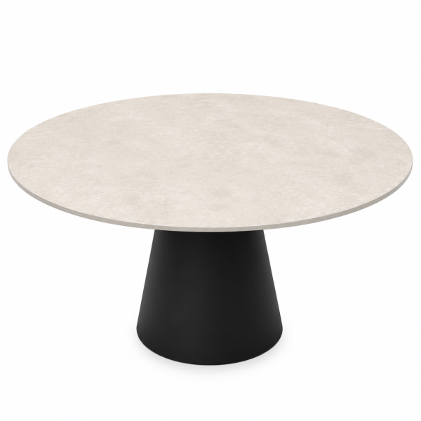 Eettafel Cement Ivory Conisch Rond