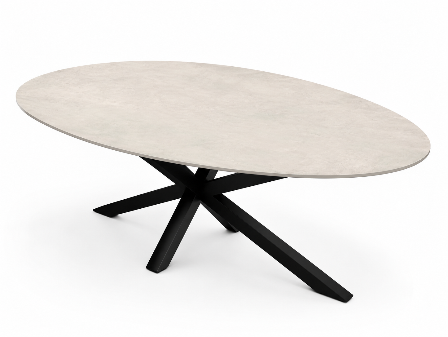 Eettafel Cement Ivory Spin Ovaal