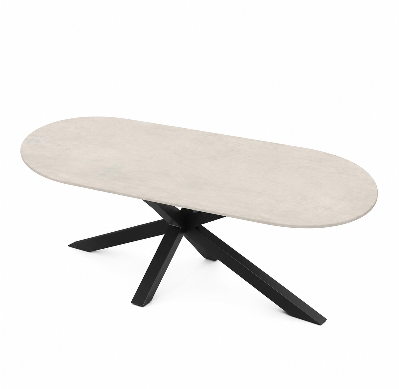 Eettafel Cement Ivory Spin Halve Cirkel