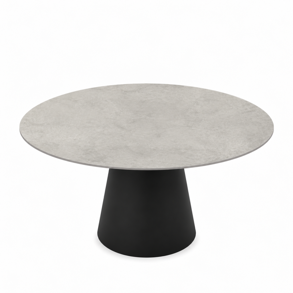 Eettafel Cement Light Gray Conisch Rond