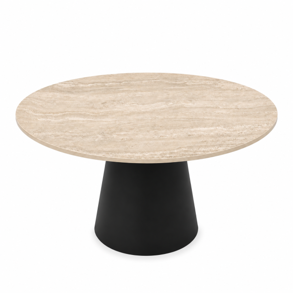 Eettafel Gold Travertine Conisch Rond