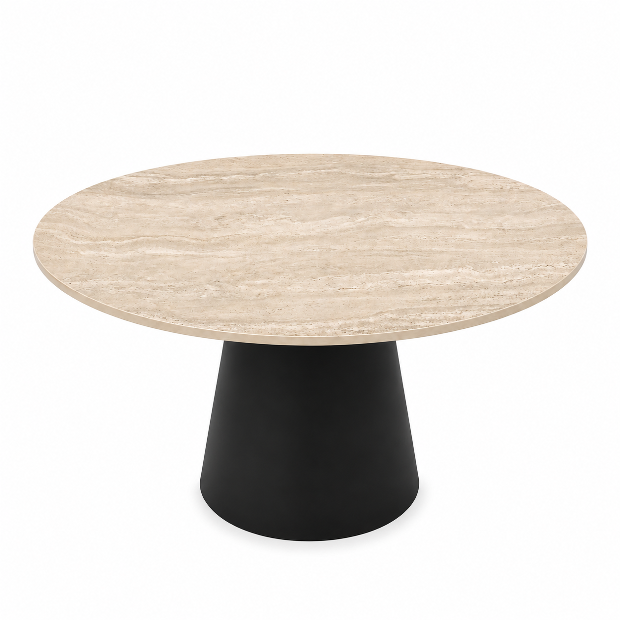 Eettafel Gold Travertine Conisch Rond