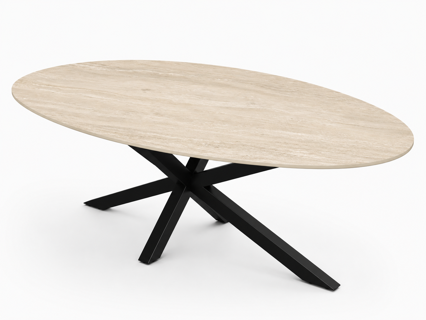 Eettafel Travertine Gold Spin Ovaal