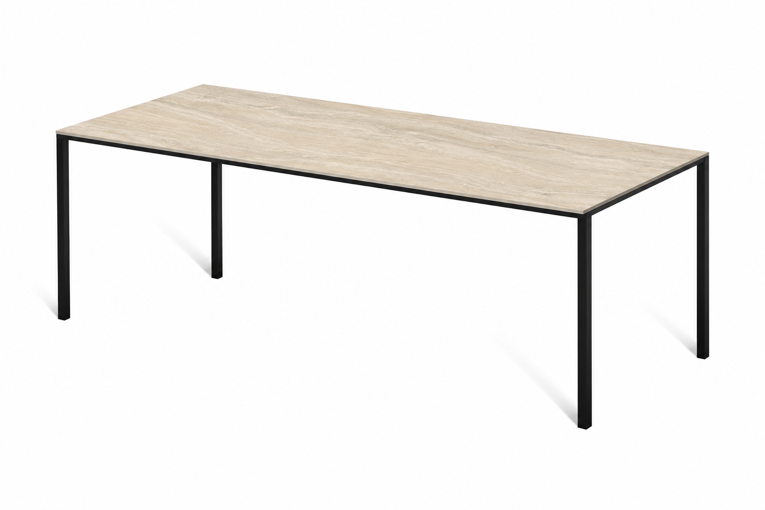 Eettafel Travertine Gold Frame Rechthoek