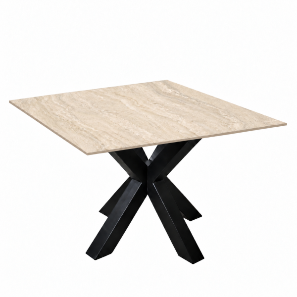 Eettafel Travertine Gold Matrix Vierkant