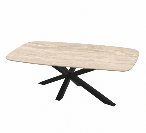 Eettafel Travertine Gold Spin Deens Ovaal