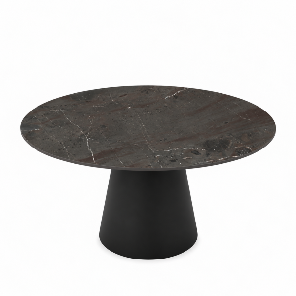 Eettafel Marble Brun Conisch Rond