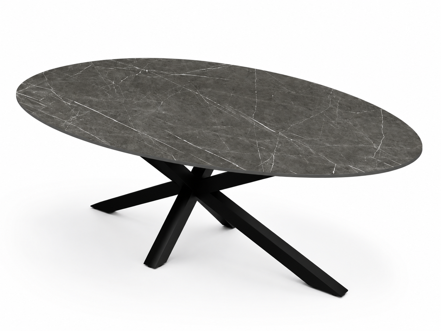 Eettafel Marble Gray Spin Ovaal