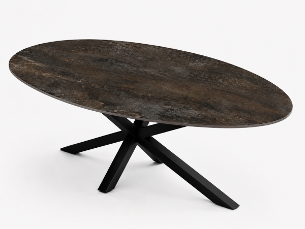 Eettafel Metal Burnished Spin Ovaal