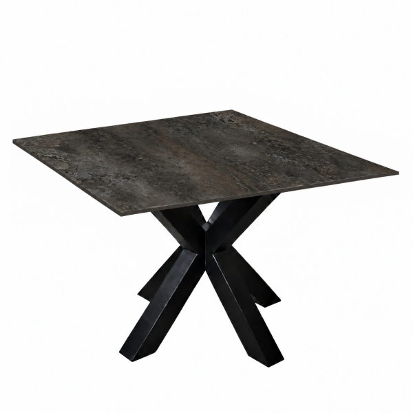 Eettafel Metal Burnished Matrix Vierkant