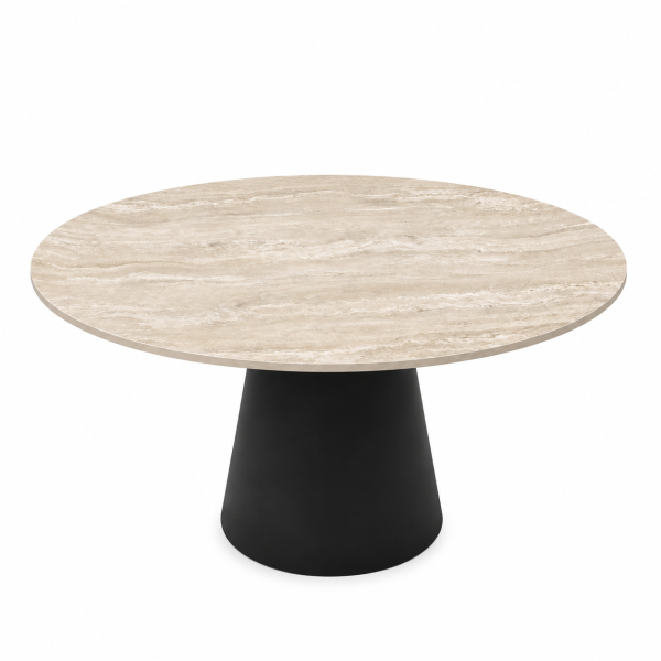 Eettafel Pearl Travertine Conisch Rond