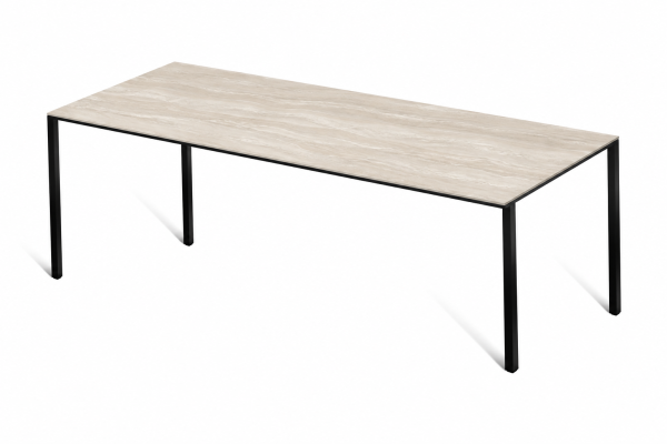 Eettafel Travertine Pearl Frame Rechthoek