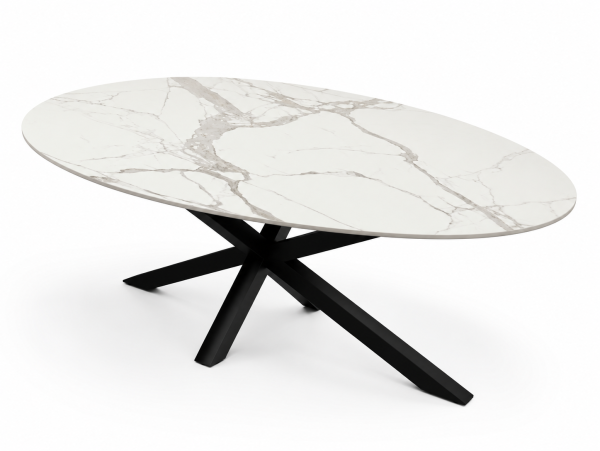 Eettafel Statuario Spin Ovaal