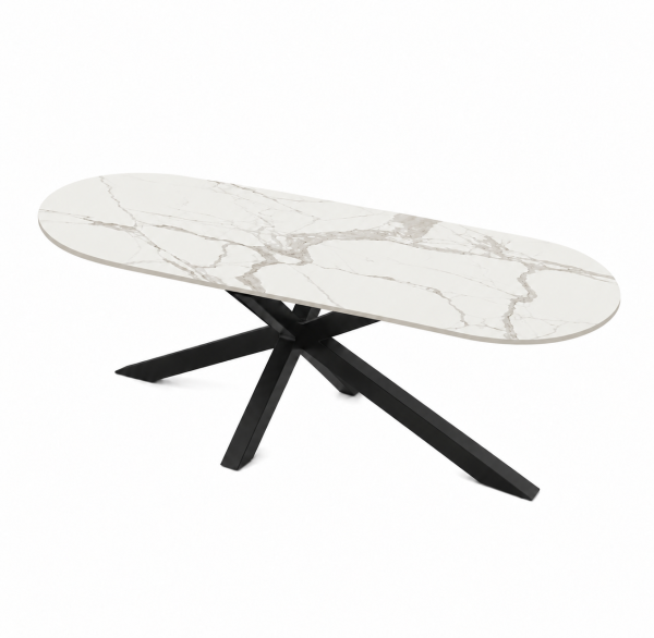 Eettafel Statuario Spin Halve Cirkel
