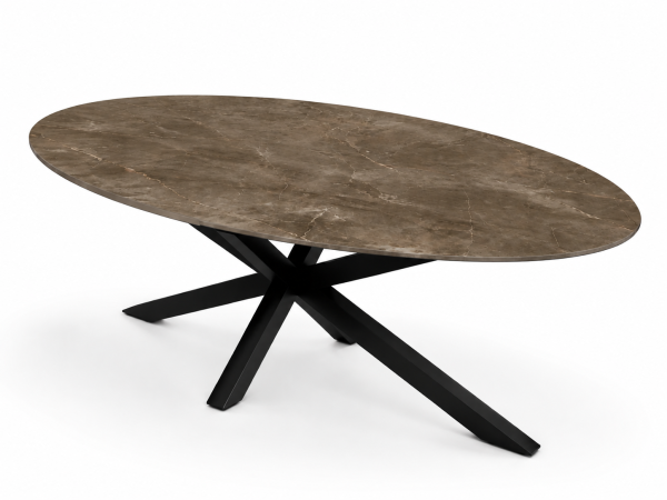 Eettafel Stone Brown Spin Ovaal
