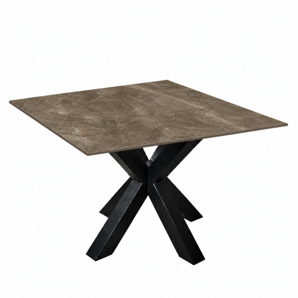 Eettafel Stone Brown Matrix Vierkant