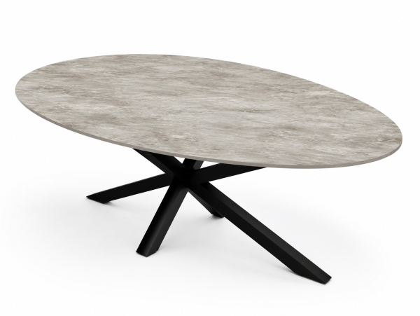 Eettafel Stone Gris Spin Ovaal
