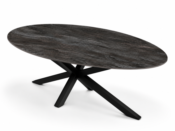 Eettafel Stone Noir Spin Ovaal