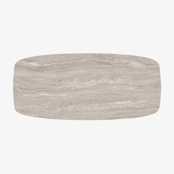 Eettafel Travertine Nut Spin Deens Ovaal - Afbeelding 2