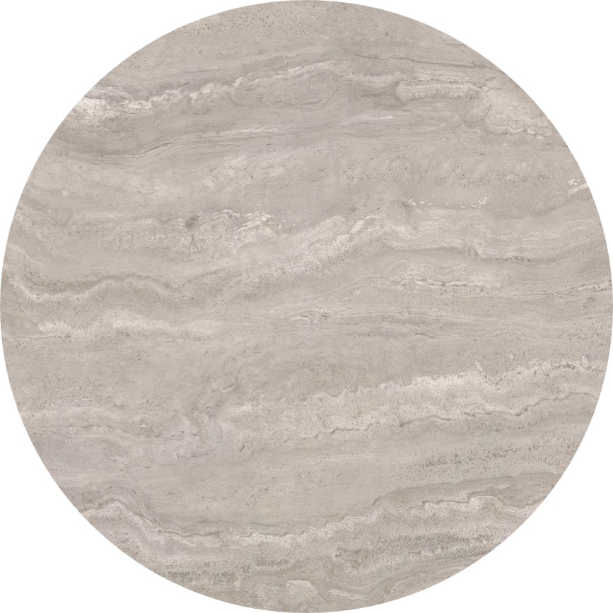 Eettafel Nut Travertine Conisch Rond - Afbeelding 2